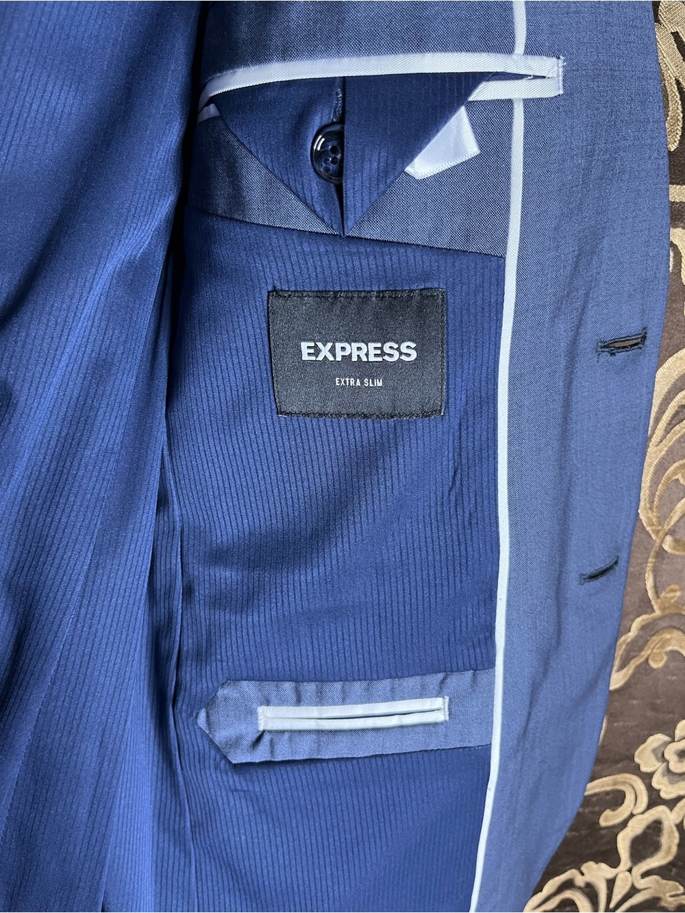 Express Men's Gray Suit Blazer/Pants Bundle Extra Slim 38R/28X32 - Picture 4 of 10